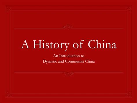 Chinese History Pp Ppt