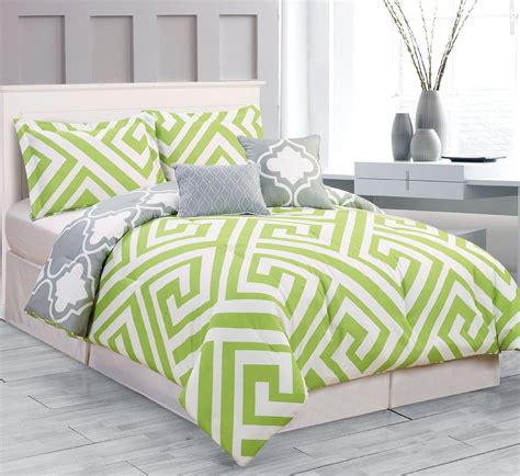 Camo bedding set comforter sheet brown green camouflage. Lime Green and Grey Bedding | Lime green bedrooms, Green ...