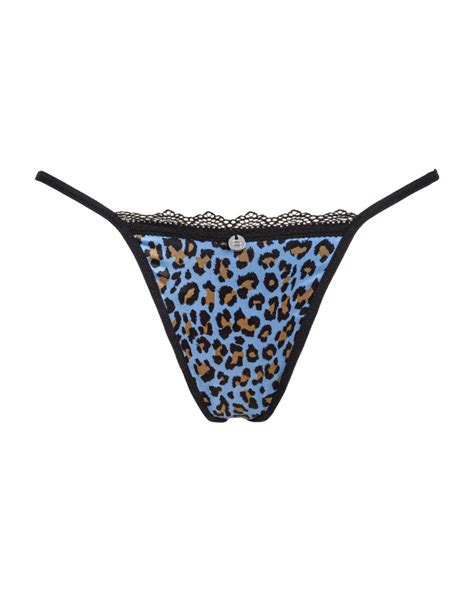 Blue Thong With Animal Patterns Obsessive Thongs