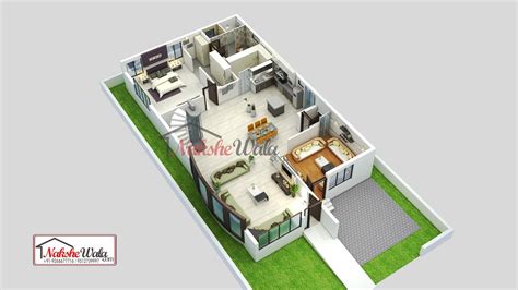 1bhk House 3d Floor Plan Designed By Indian Home Design