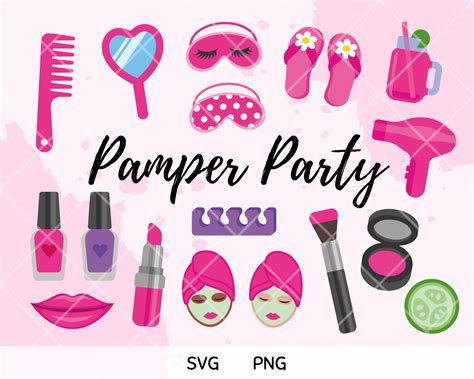 Pamper Party PNG SVG Makeup Spa Clipart Layered Cute Pink Girl - Etsy