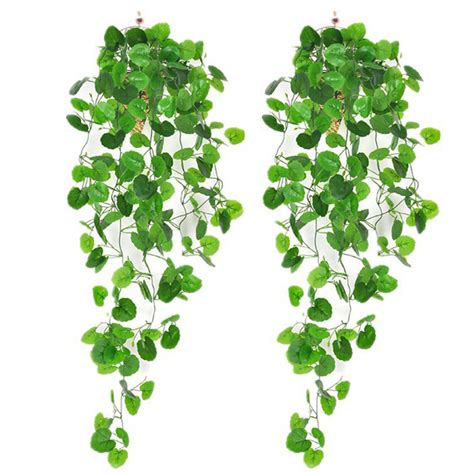 Visland 2pcs Artificial Hanging Plants Fake Ivy Vine Hanging Greenery