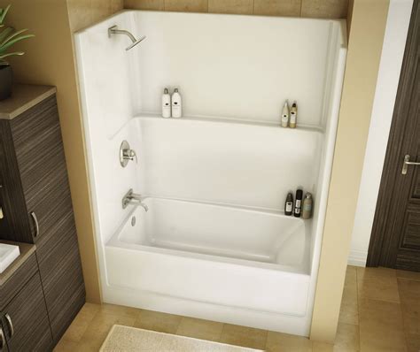 Tsea Plus 60 X 32 Acrylx Alcove Left Hand Drain One Piece Tub Shower In White Tub Shower Maax En