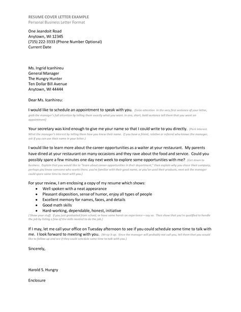 formal business cover letter format letters