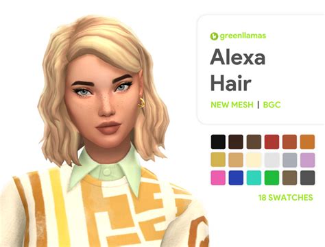 Alexa Hair Greenllamas Greenllamas On Patreon Sims Hair Sims 4