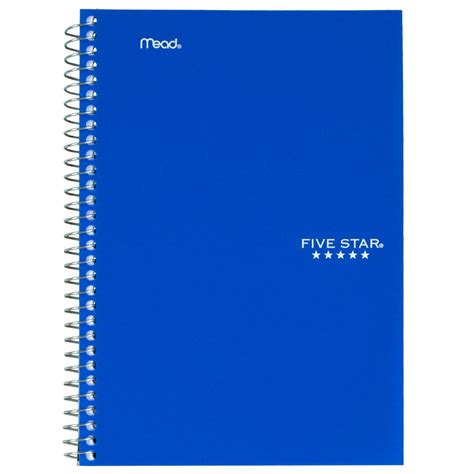 Five Star Notebook 2 Subject College Ruled 6 X 95 In Blue 72287