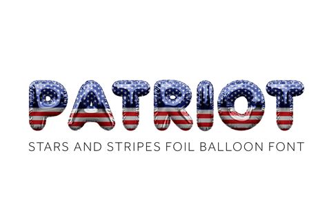 Patriot Usa Flag Foil Balloon Font Handwriting Fonts Creative Market