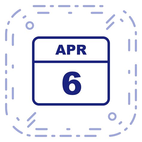 April 6th Date On A Single Day Calendar 487653 Vector Art At Vecteezy