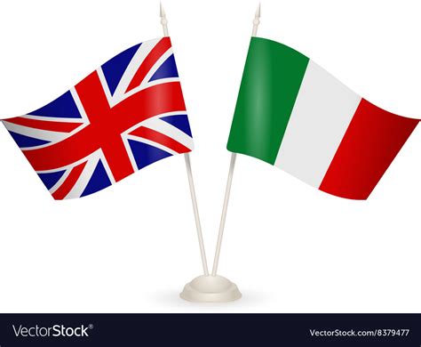 Table Stand With Flags Of England And Italy Vector Image