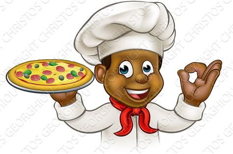 See more ideas about cartoon chef, chef, chef kitchen decor. Cartoon Black Pizza Chef | Custom-Designed Illustrations ...