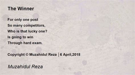 The Winner The Winner Poem By Muzahidul Reza