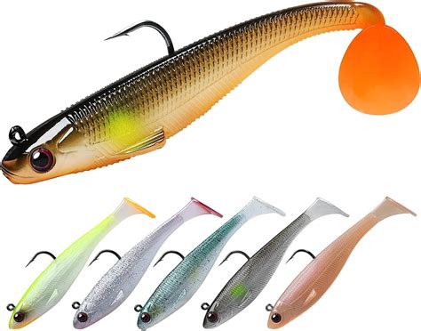 Truscend Fishing Lures Shad Soft Swimbaits Pre Rigged Or Diy Fishing