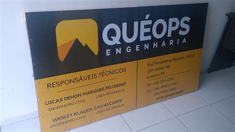Placa De Obra Engenheiro Civil Comunicação Visual Londrina 4399982 9723