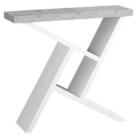 Monarch Specialties Accent Table 36l White Cement Look Hall Console Accent Table 36l