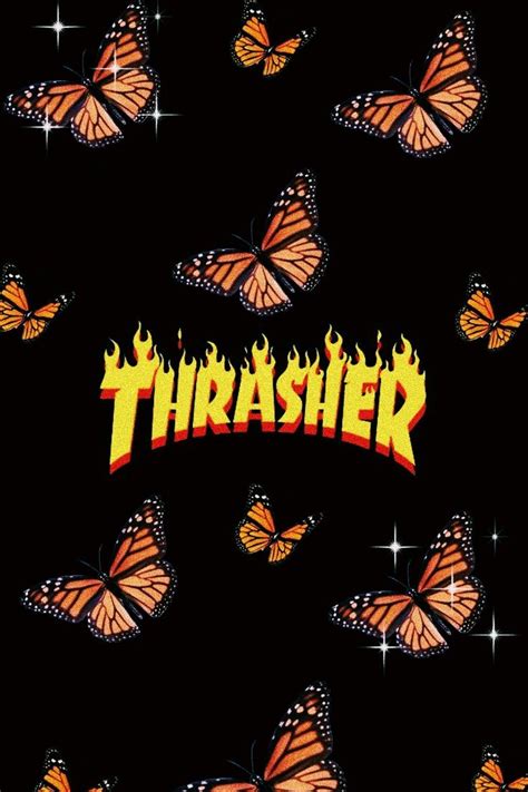 Vintage thrasher magazines thrasher magazine, thrasher, magazine cover. Aesthetic thrasher orange butterfly wallpaper in 2020 | Iphone wallpaper tumblr aesthetic, Black ...