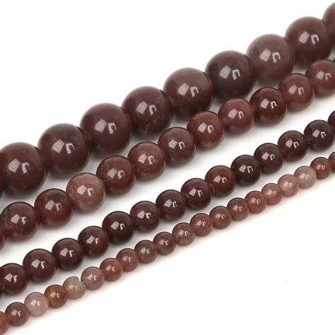 Natural Stone Beads 4mm 6mm 8mm 10mm Round Strawberry Crystal Beads