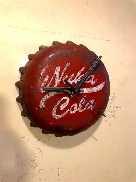 Fallout Nuka Cola Bottle Cap Wall Clock Post Apocalyptic Custom Mid