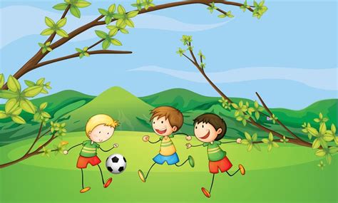 Kids Playing Football Download Free Vectors Clipart