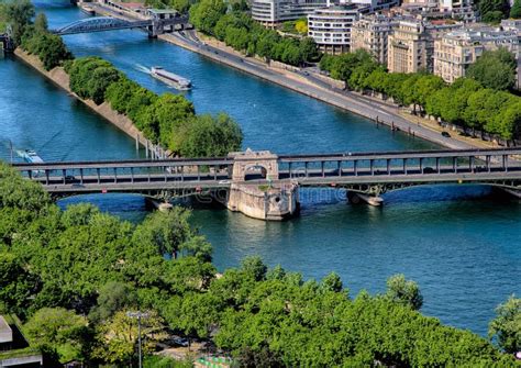 Aerial View Of The River Seine At Paris Editorial Stock Photo Image