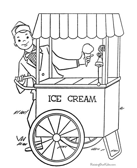 Kids should understand the boundaries. Ice Cream summer coloring page