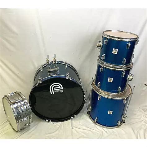 Used Percussion Plus 5 Piece Drum Set Blue Drum Kit Blue Musicians