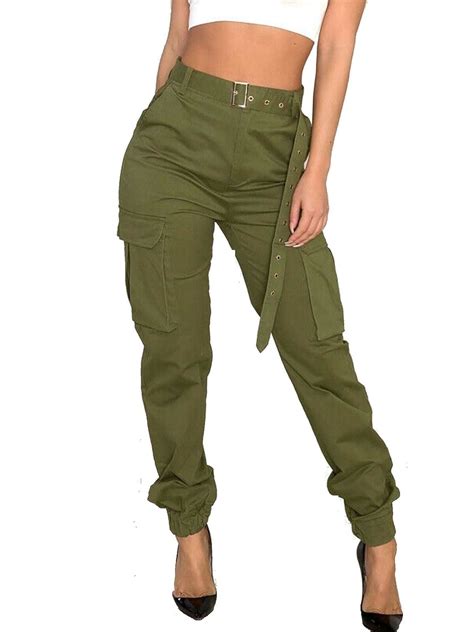 Multitrust Multitrust Women Army Military Combat Jeans Pant Cargo