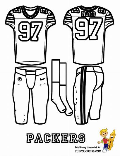 Coloring Packers Bay Football Uniform Nfl Boys