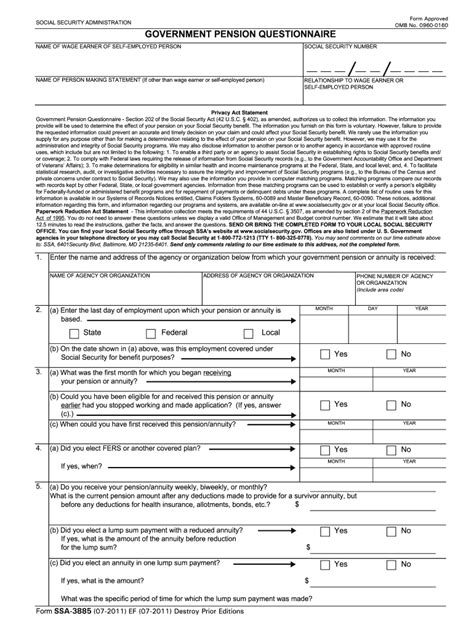 Instructions For Omb No 0960 0160 2011 Form Fill Out And Sign Online