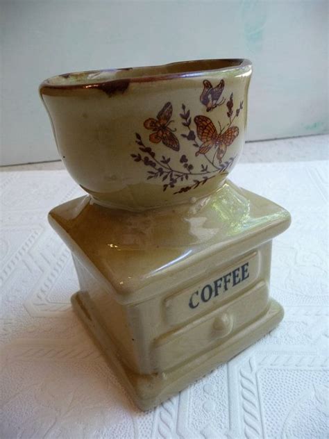 Coffee Grinder Vintage Planter Ceramic Coffee Grinder Home Decor