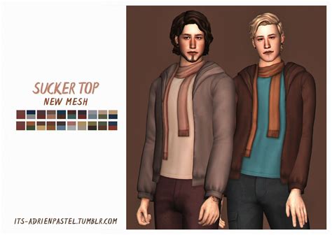 Sucker Top ♡ Adrienpastel On Patreon Sims 4 Male Clothes Sims 4