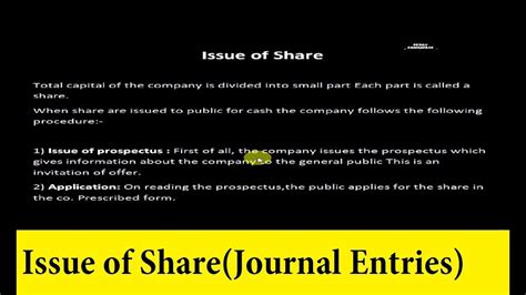 issue of shares journal entries discount premium forfeiture corporate account youtube