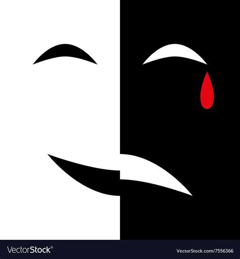 Mask Smile Sad Cry Royalty Free Vector Image Vectorstock