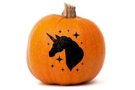 Unicorn Pumpkin Stencil Reusable Color Draw And Paint Etsy Uk