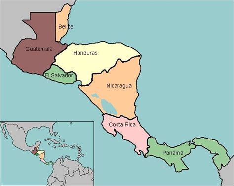 Map Of Central America Countries