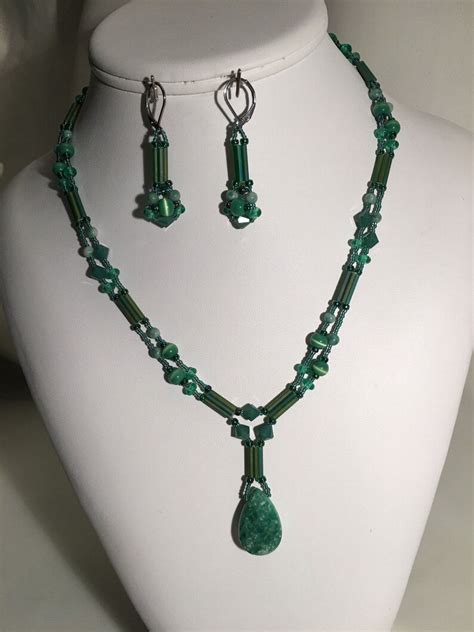Green Russian Amazonite Pendant With Beaded Beads And Etsy