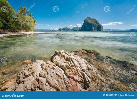 Best Beaches Of El Nido Palawan Philippines Las Cabanas Beach Royalty Free Stock Photo