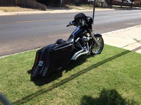 Harley Davidson 6″ Extended Stretched Saddlebags Out And Down Dual Cut Outs Baggers Bags