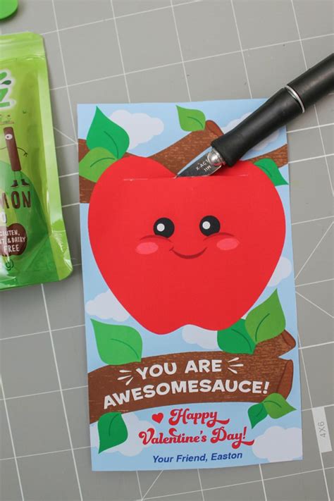 You Are Awesomesauce Applesauce Kids Valentine Printable Just Add