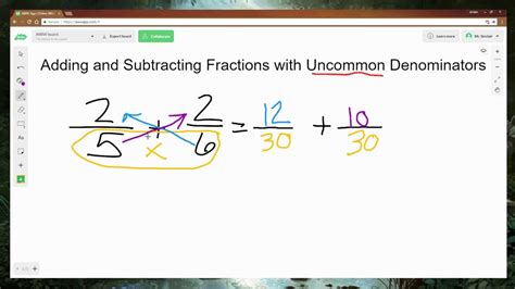 Adding And Subtracting Fractions Uncommon Denominators Youtube