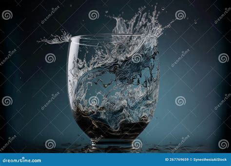 Super Slow Motion Shot Of Water Splashing From Glass Aqua Water