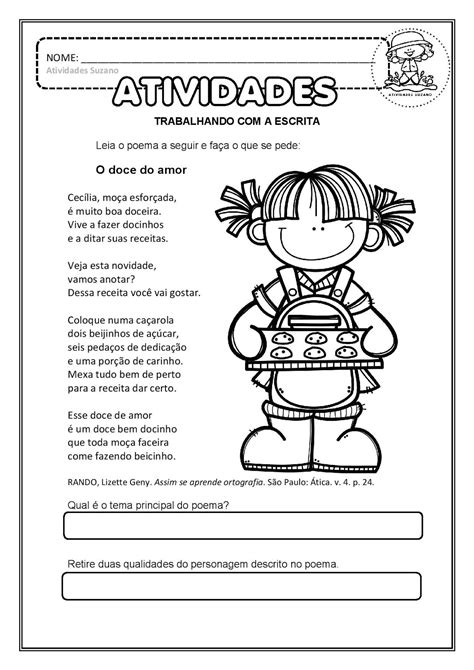 Atividade Sobre Poema 5 Ano