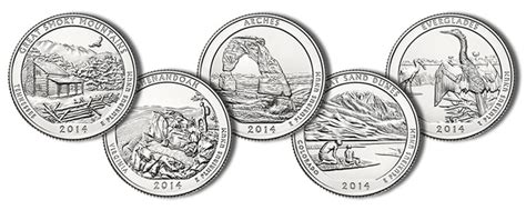 New hampshire, white mountain national forest site quarter, 1918 (in stock) nevada, great basin national park quarter, 1922 (in stock) maryland, fort mchenry national monument quarter, 1925 (in stock) 2014 National Park Quarters Circulation Release Dates