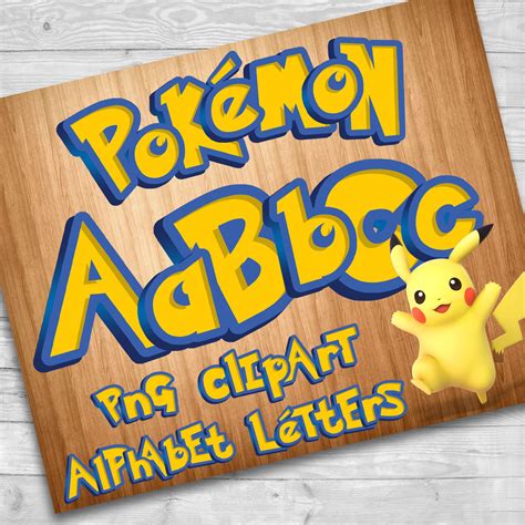 Pokemon Digital Png Kit Alfabeto Letras Y Números Clipart Vlrengbr