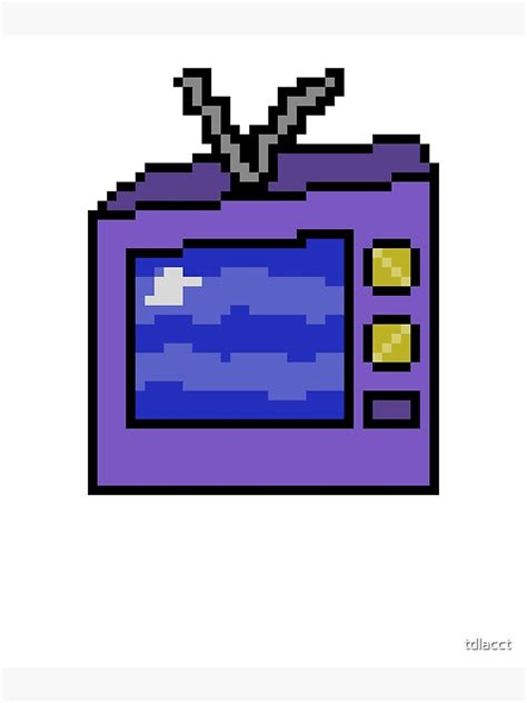 Retro Purple Tube Tv Pixel Art Poster For Sale By Tdlacct Redbubble