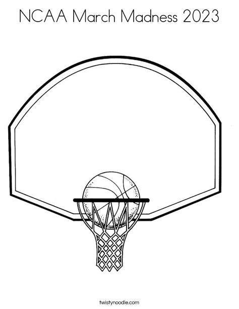 Ncaa March Madness 2023 Coloring Page Twisty Noodle