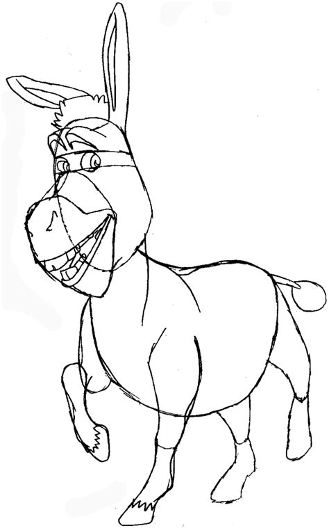 How To Draw Donkey From Shrek With Easy Step By Step Drawing Tutorial