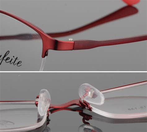 Women S Half Rimless Eyeglasses Frames Meta Andtr90 Spectacles Flexible Rx Able Ebay