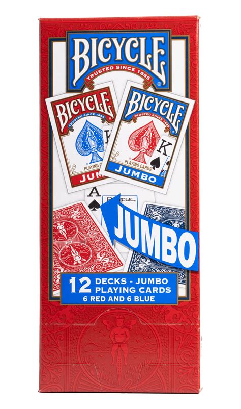 Bicycle Jumbo Index 88 Playing Cards 12 Count Red And Blue