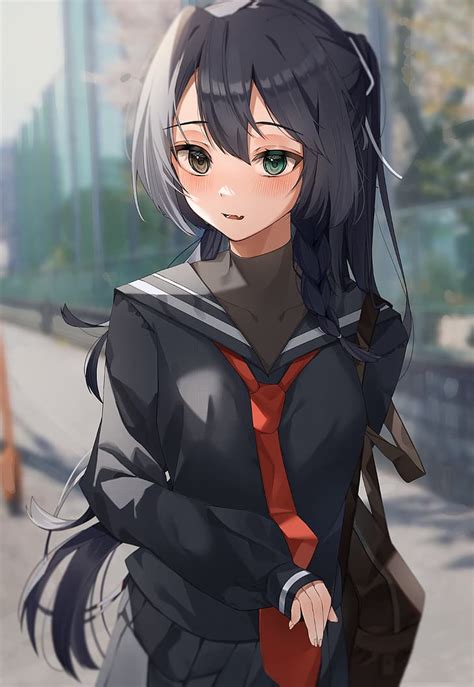 Anime Anime Girls Orijinal Karakterler Okul üniforması Okul Kızı Uzun Saç Hd Masaüstü