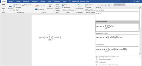 How To Write Math Equations In Office 2016